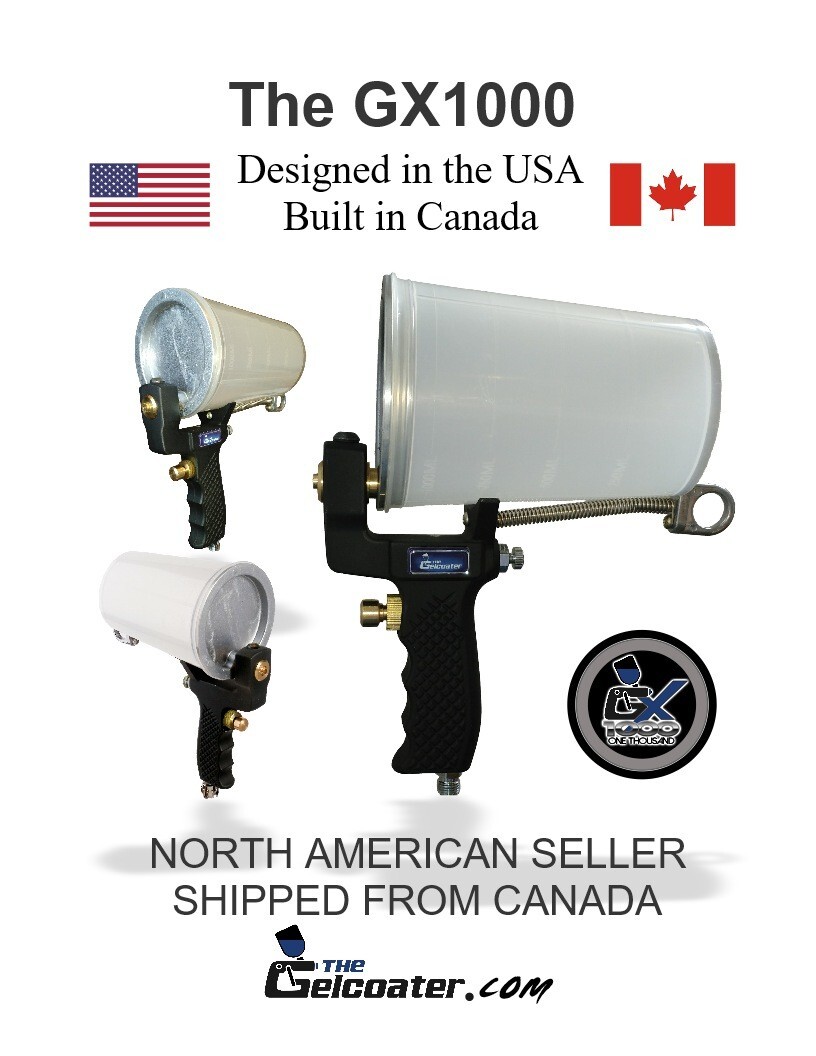 The Gelcoater GX1000 Gelcoat & Resin Spray Gun with 4mm Nozzle & FREE SEAL KIT