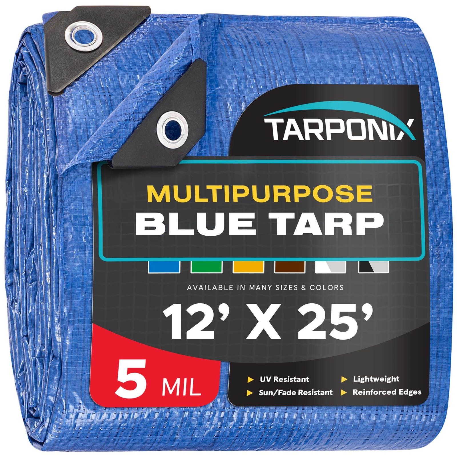 Better Blue Poly Tarp 12’ x 25’ – Lightweight 5 Mil Waterproof