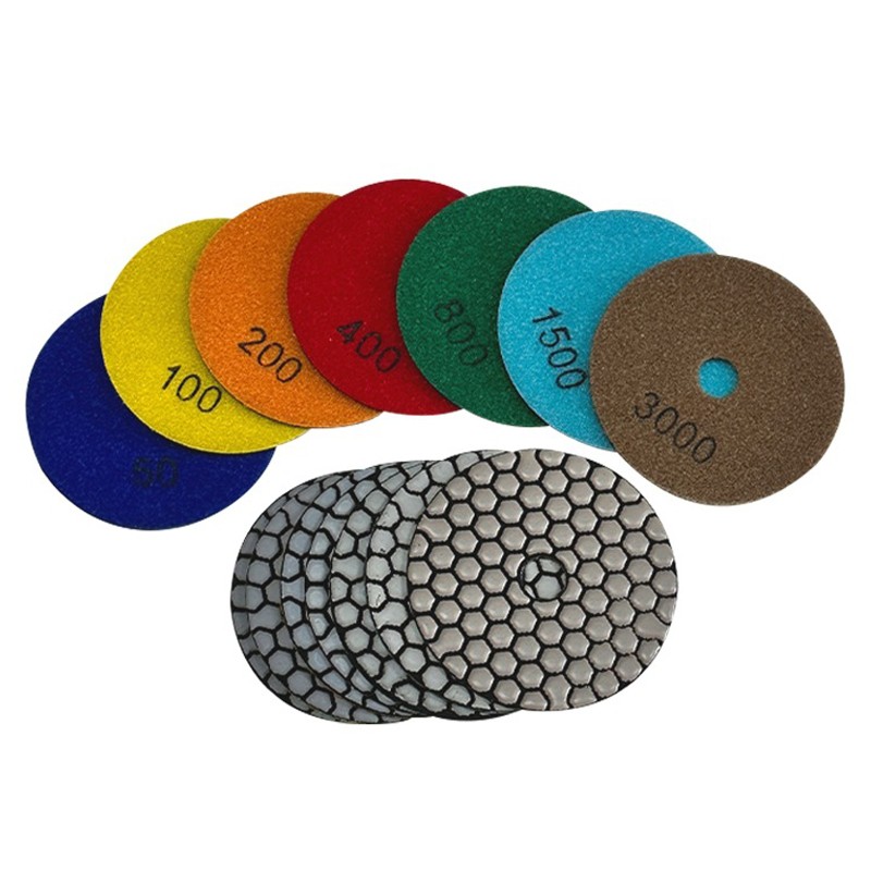 Diamond Dry Grinding Discs 100mm 4″ Granite Stone Concrete Marble 30 – 6000 Grit