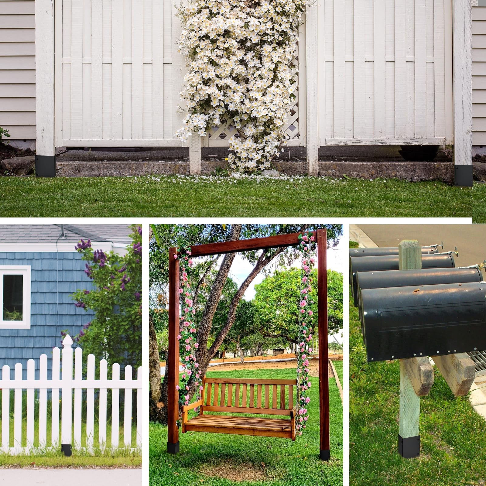 Post Protector Adjustable (Range 3.3-6in), Protects Deck, Wooden Mailboxes an…
