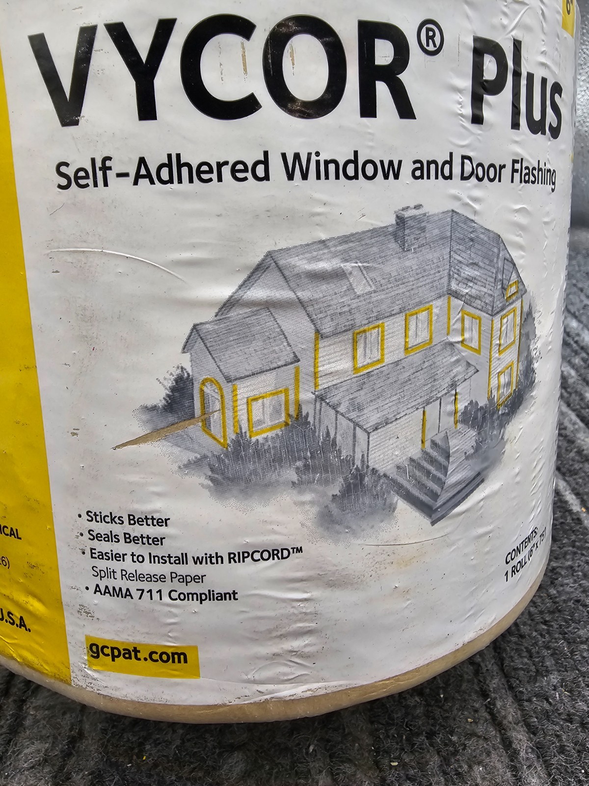 Grace Vycor Plus 21482 Self-Adhered Window and Door Flashing 6in x 75ft Roll