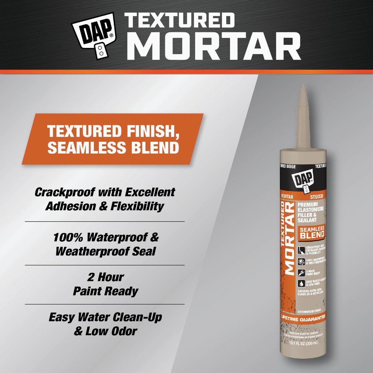 DAP Textured Mortar 10.1 Oz. Beige Premium Elastomeric Filler & Sealant DAP