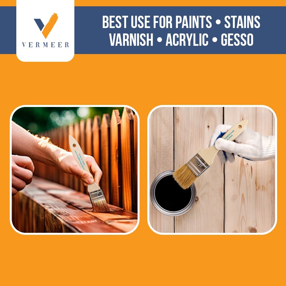 12 Pk – 1.5″ Chip Brushes for Paints, Stains, Varnishes, Glues & Gesso