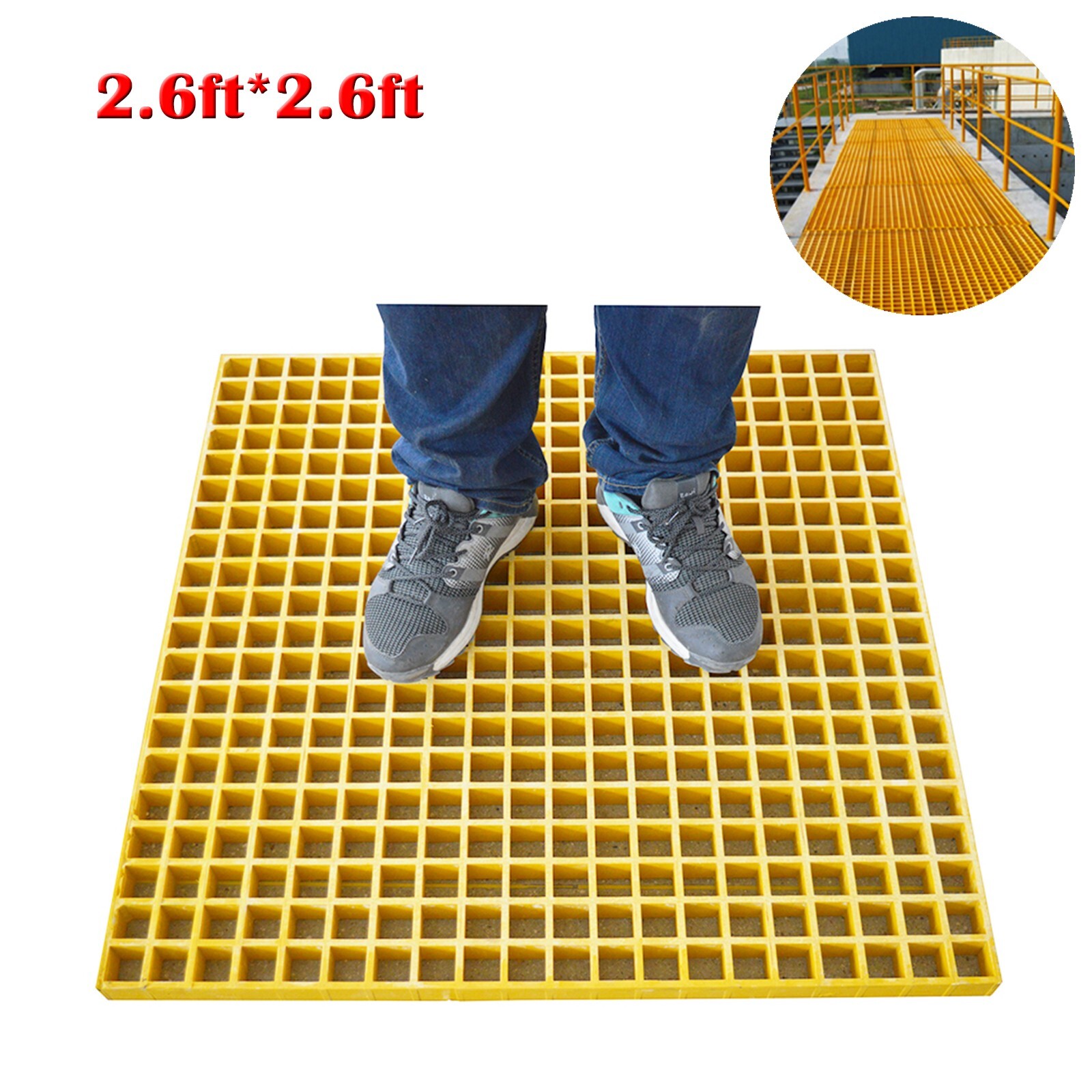 2.6ft*2.6ft Fiberglass / FRP Grating Grille Carwash FRP Corrosion Resistance