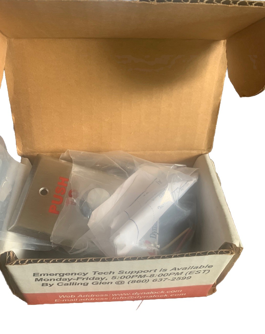 DYNA LOCK 6175 US32D Weatherproof PushButton Push To Open Signage Open Box