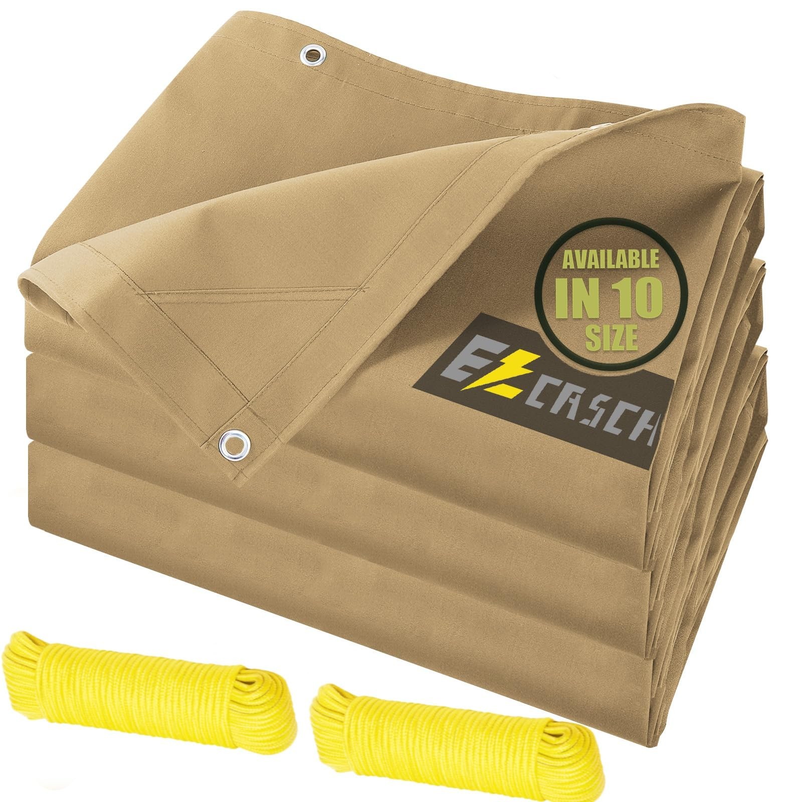 10’x16’ Canvas Tarps Heavy Duty Waterproof Tarpaulins with Aluminum