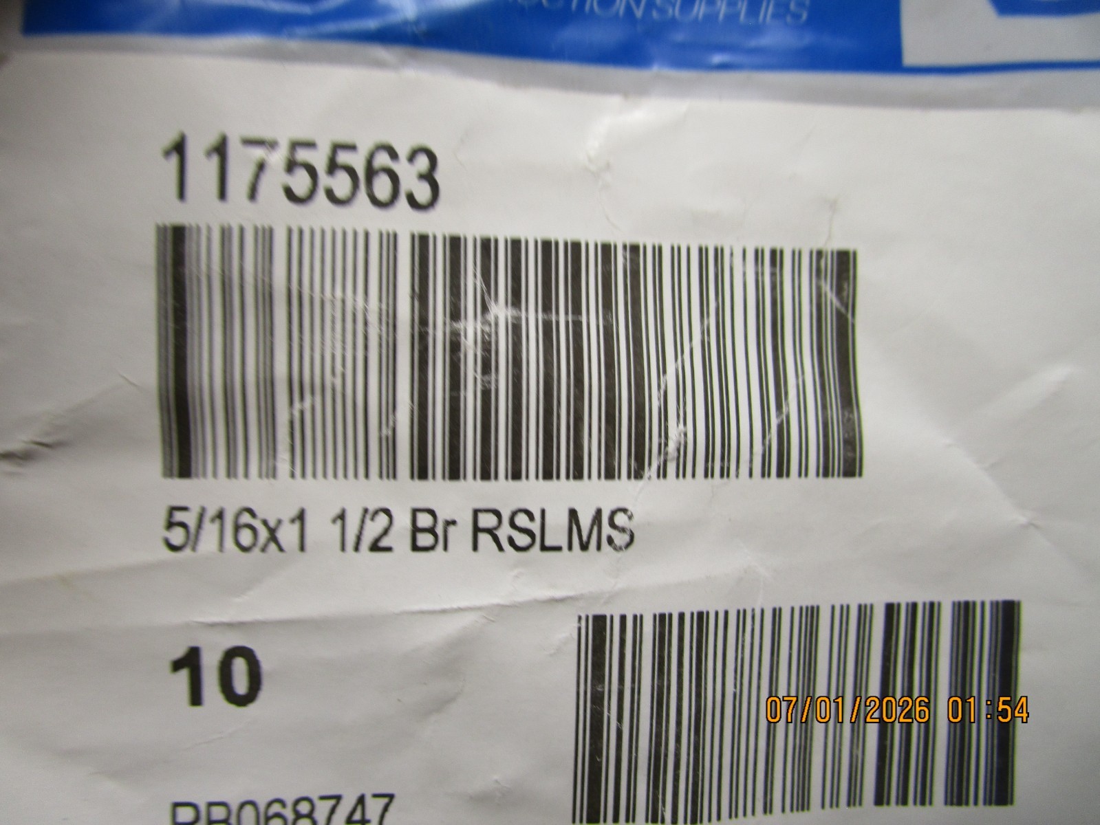 5/16″-18 x 1-1/2″ Slotted Drive Round Head Brass Machine Screw QTY 10