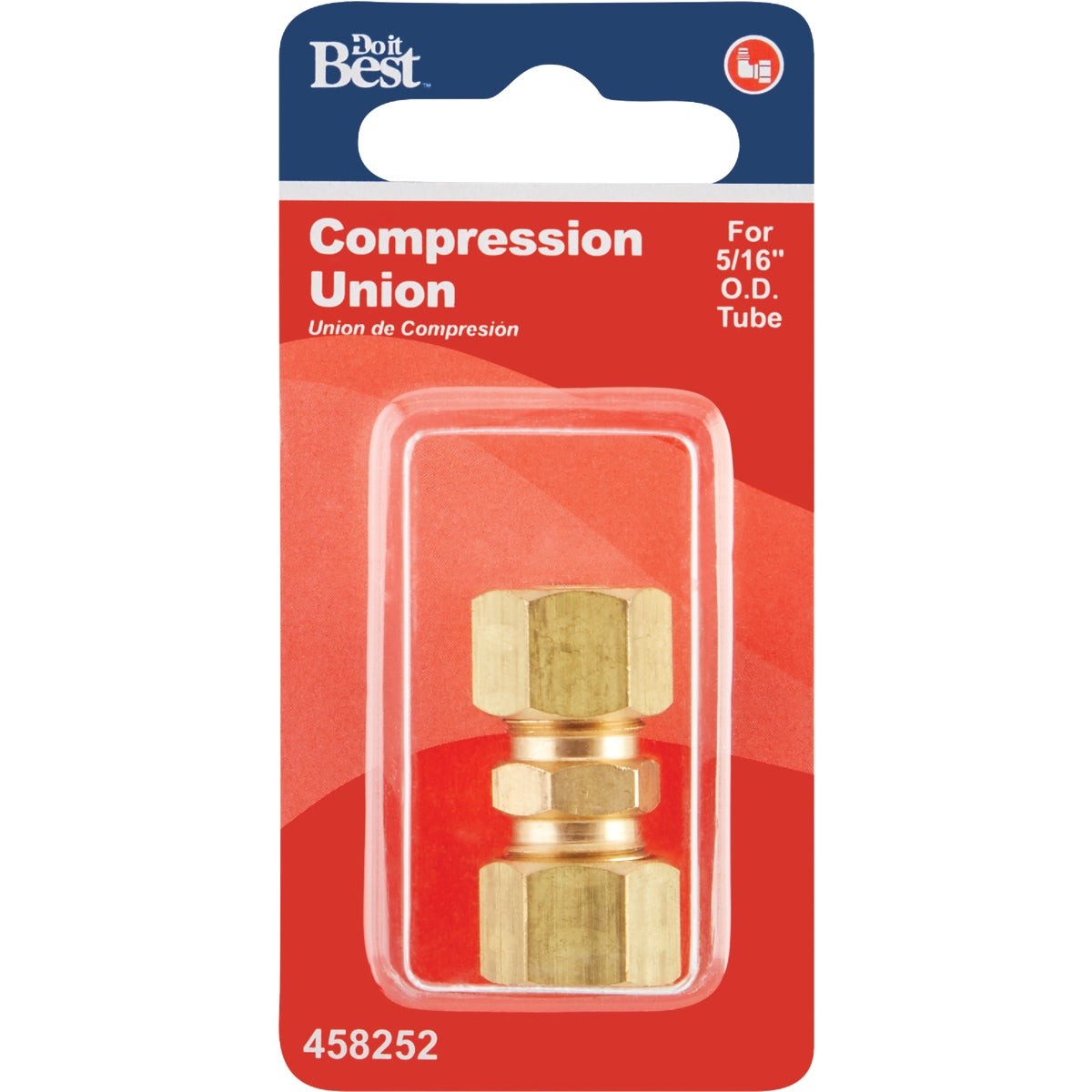 Do it 5/16 In. Brass Compression Low Lead Union 458252 SIM Supply, Inc. 458252