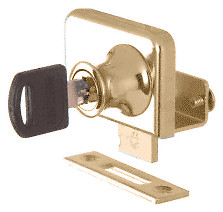 CRL LK348KA Gold Plated Clamp-On Lock for 3/8″ Double Glass Door – Keyed Alike