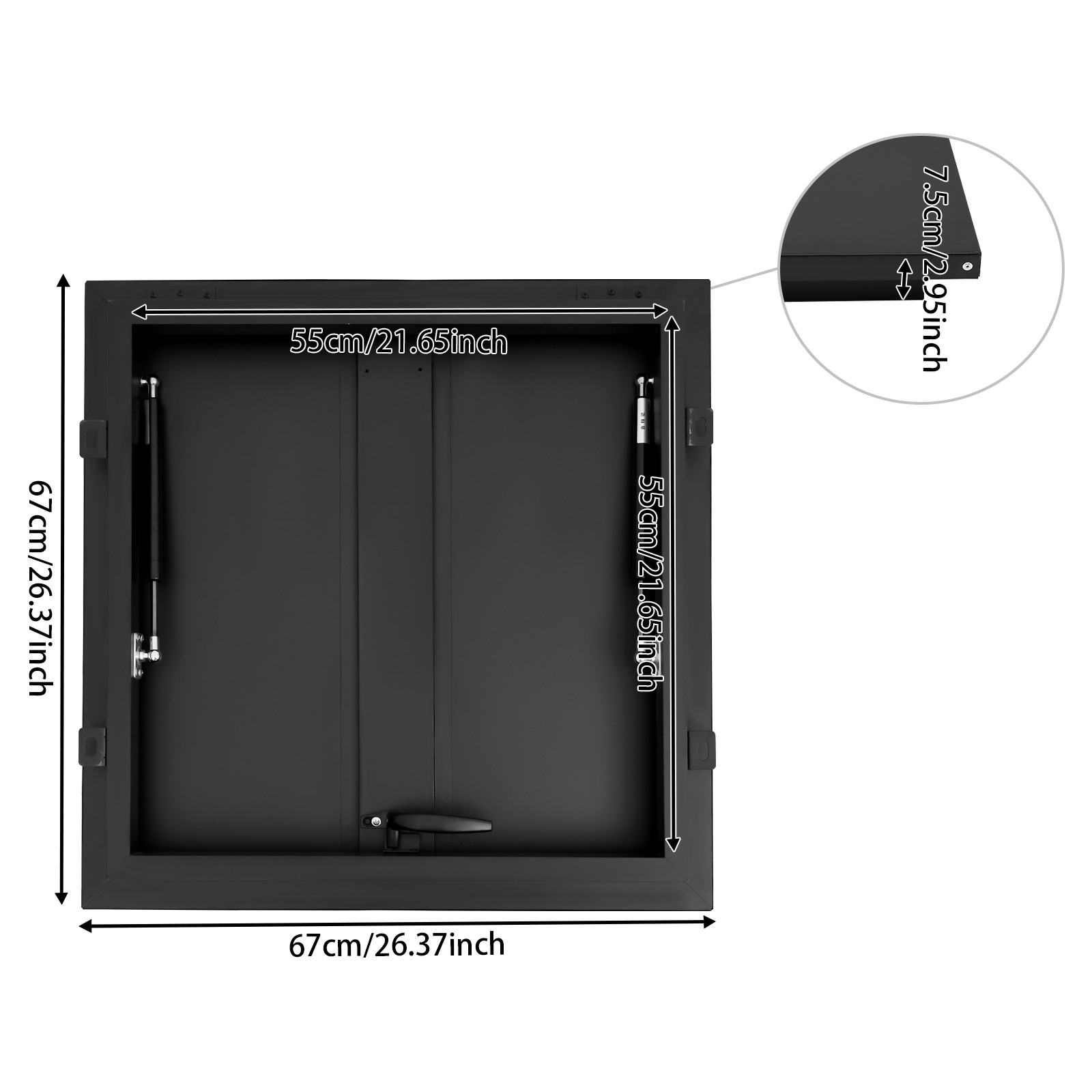 Roof Hatch, Roof Security Door, Roof Access Hatch Black Aluminum Alloy
