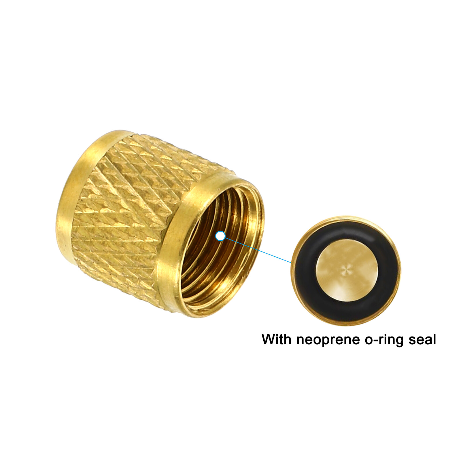 50 PCS 1/4″ SAE Service Access Valve Caps Refrigeration Service Valve Cap Flat