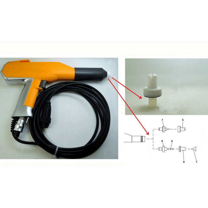 For GM02 Flat Jet Nozzle for Electrostatic Powder Coating Gun Aftermarket Part