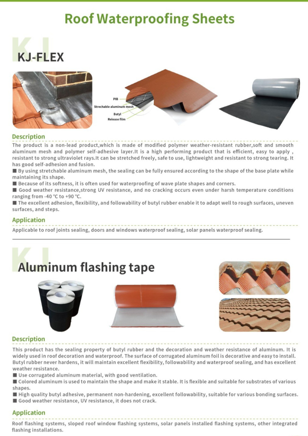 Roof waterproofing sheets Aluminum Mesh, Self-Adhering Roof Flashing 11in*16ft