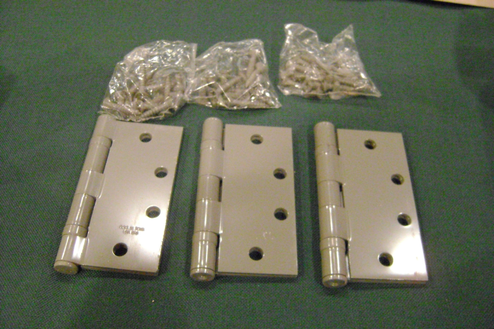 3 Stanley Ball Bearing Primed Steel Hinges 4-1/2 x 4-1/2 FBB179 / 06-8431