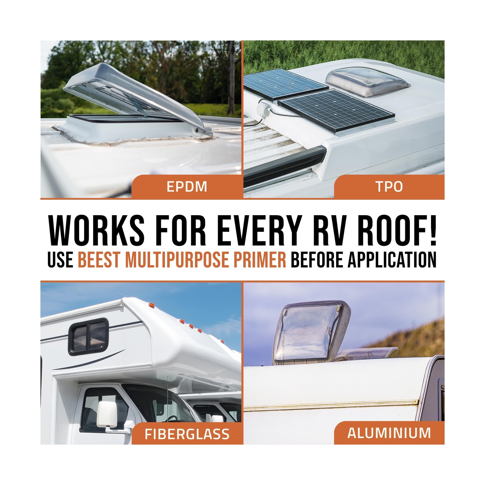 BEEST RV Roof Coating Silicone White, 1 Gal Covers up to 33.5 s… Fast USA SHIP