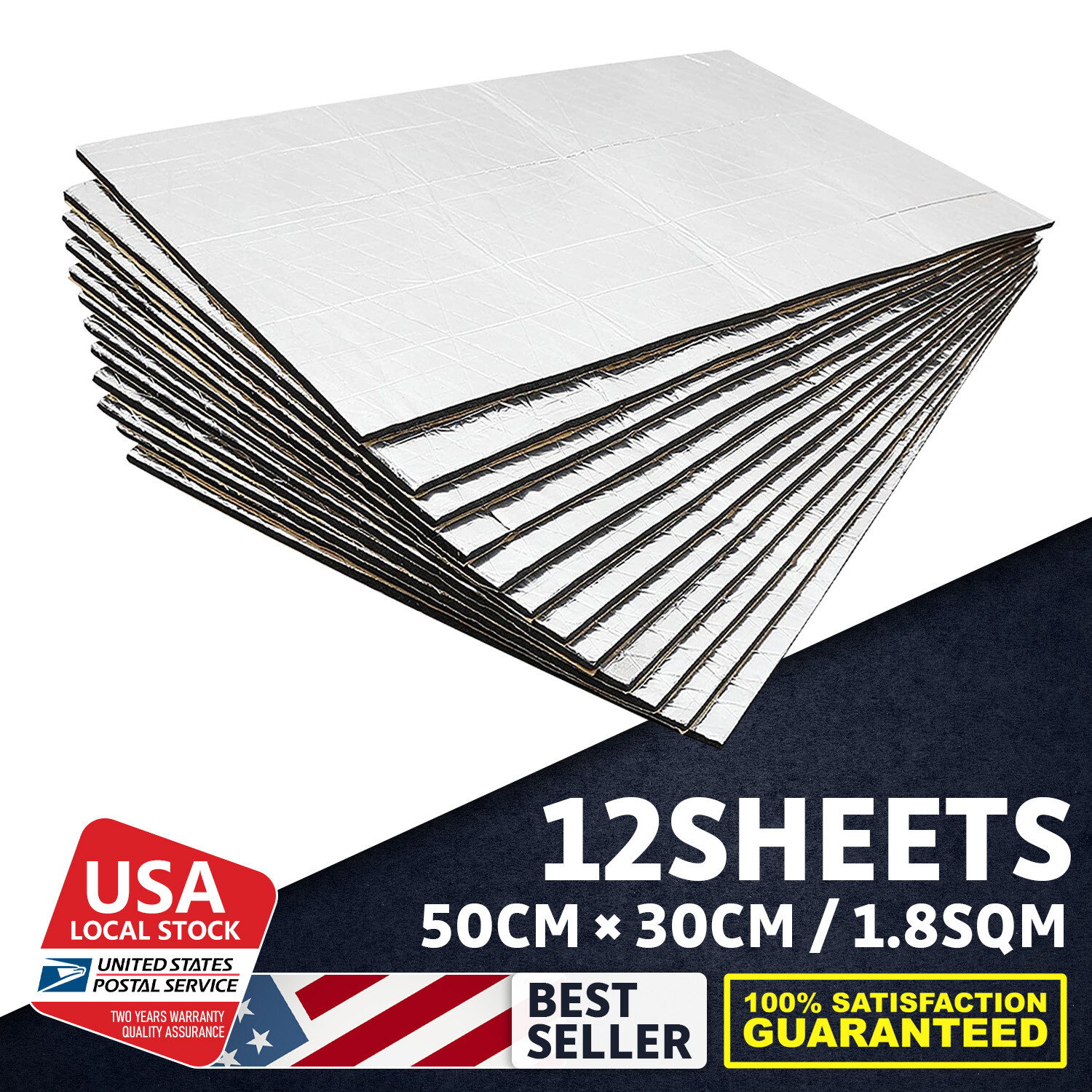 12Pcs Sound Insulation Mat 19sqft Car Turbo Front Rear Fender Firewall Sound pad