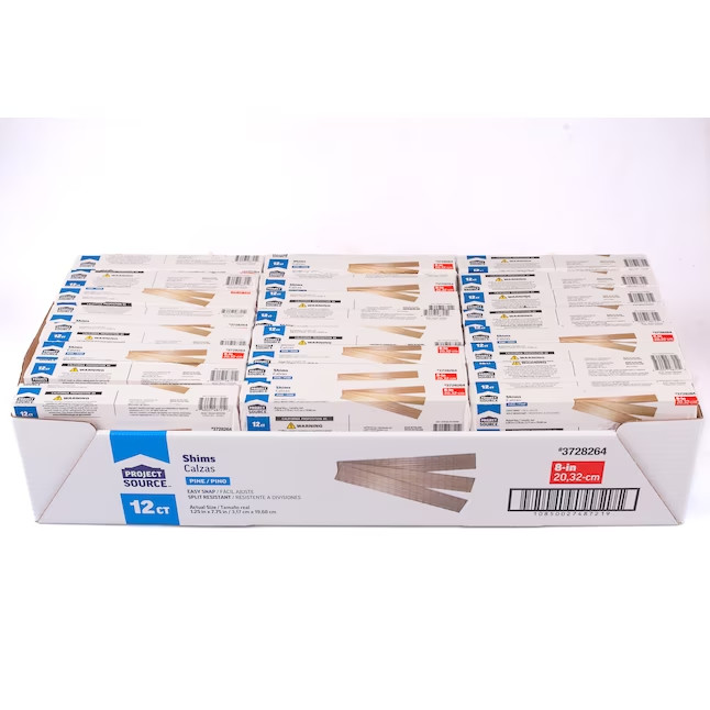 12 Ct Project Source 8 in Pine Wood Shims 3728264 Split Resistant 1-1/4in Wide