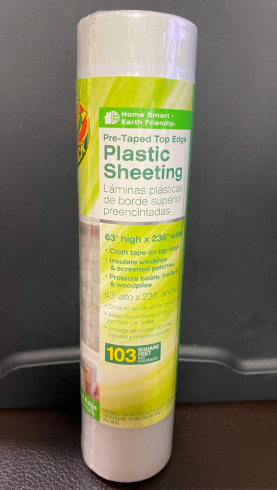Duck Pre-taped Top Edge Plastic Sheeting 103 Square Feet One Roll Sealed NEW