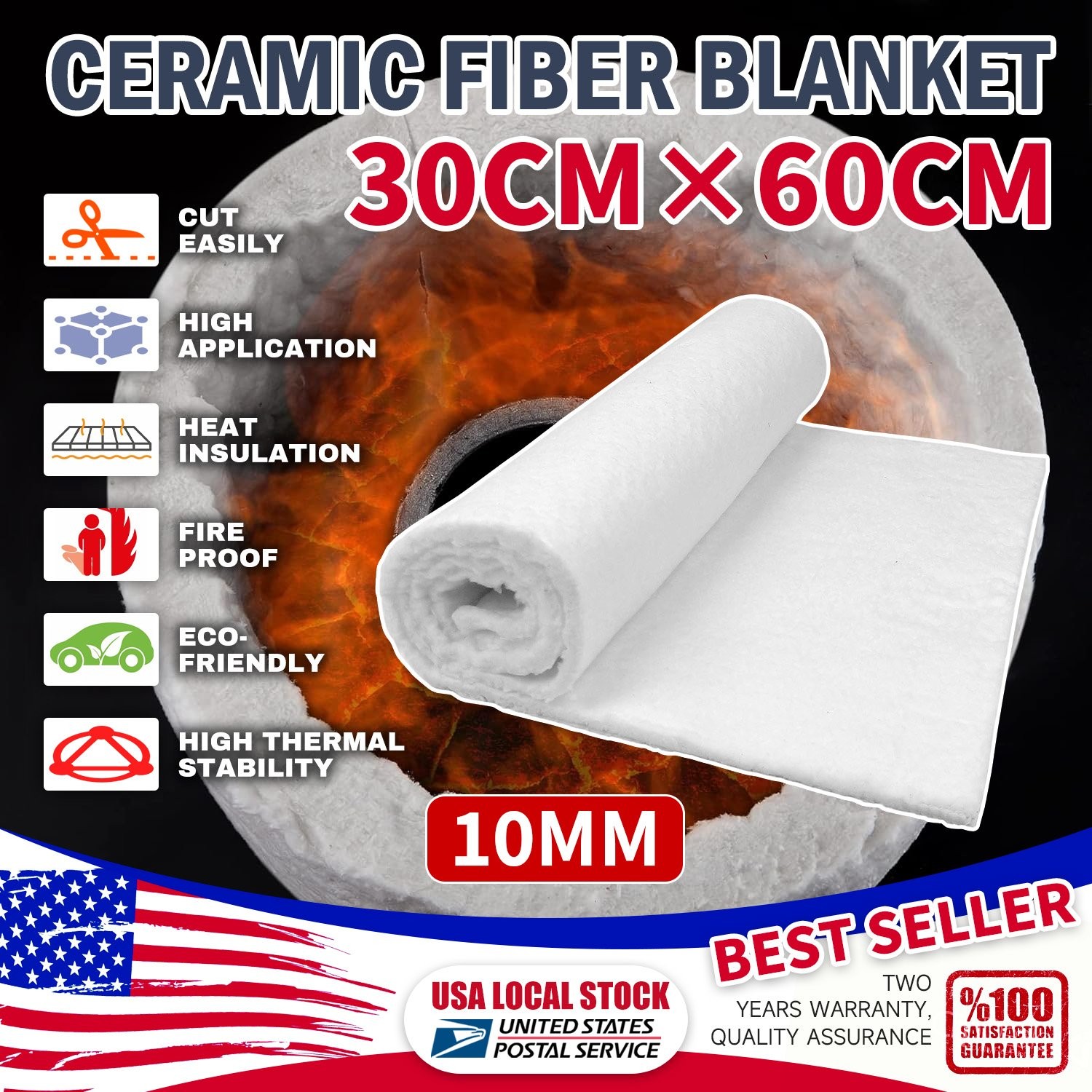 MODIGT 12″x24″ Premium High-Quality Ceramic Fiber for Pipe Thermal Insulation