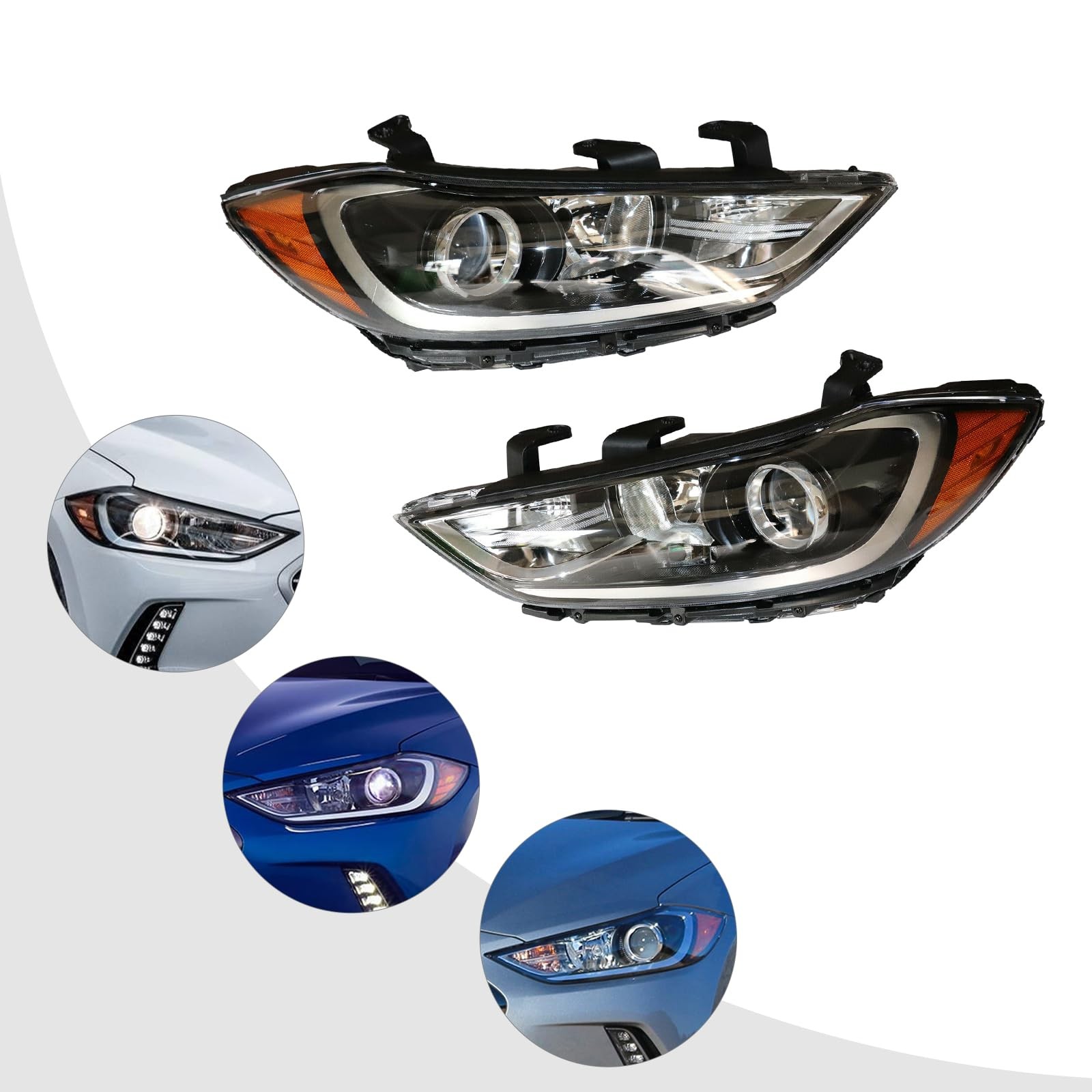 2017-2018 Elantra Sedan Right Halogen Headlight Direct Replacement Excl GT Sport
