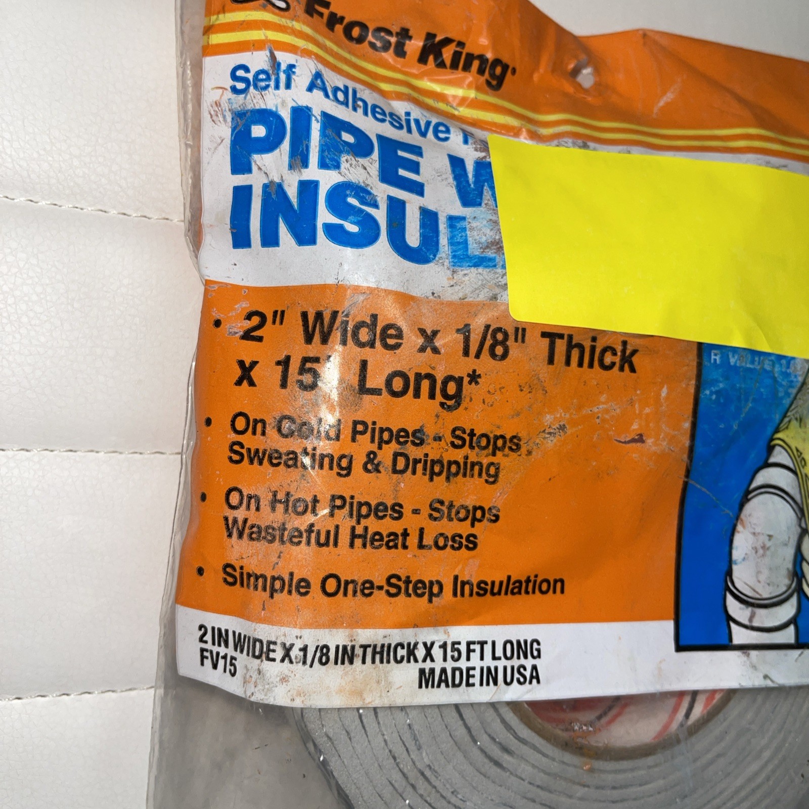 Frost King Foam & Foil Pipe Insulation Wrap Fv15h 2″ X 15 Ft. NEW