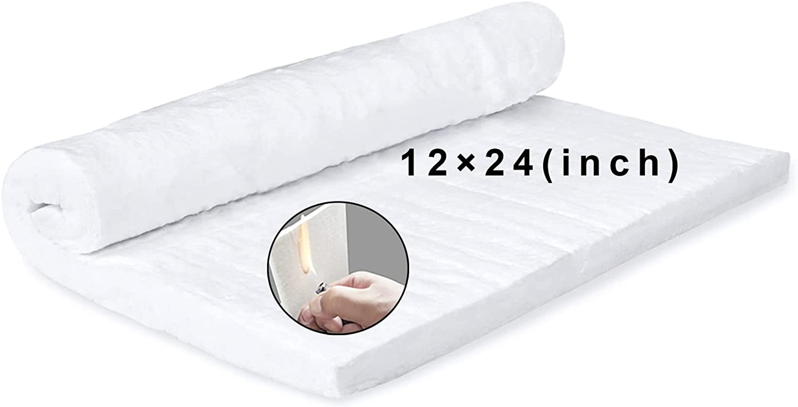 24″ X12″ X1″ (Thick)Ceramic Fiber Blanket Fireproof Insulation Baffle Rated To