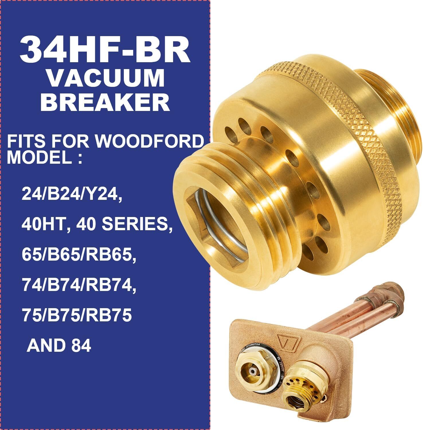 34HF-BR Brass Vacuum Breaker Fits Woodford Model 24 43 44 45 46 74 75 84