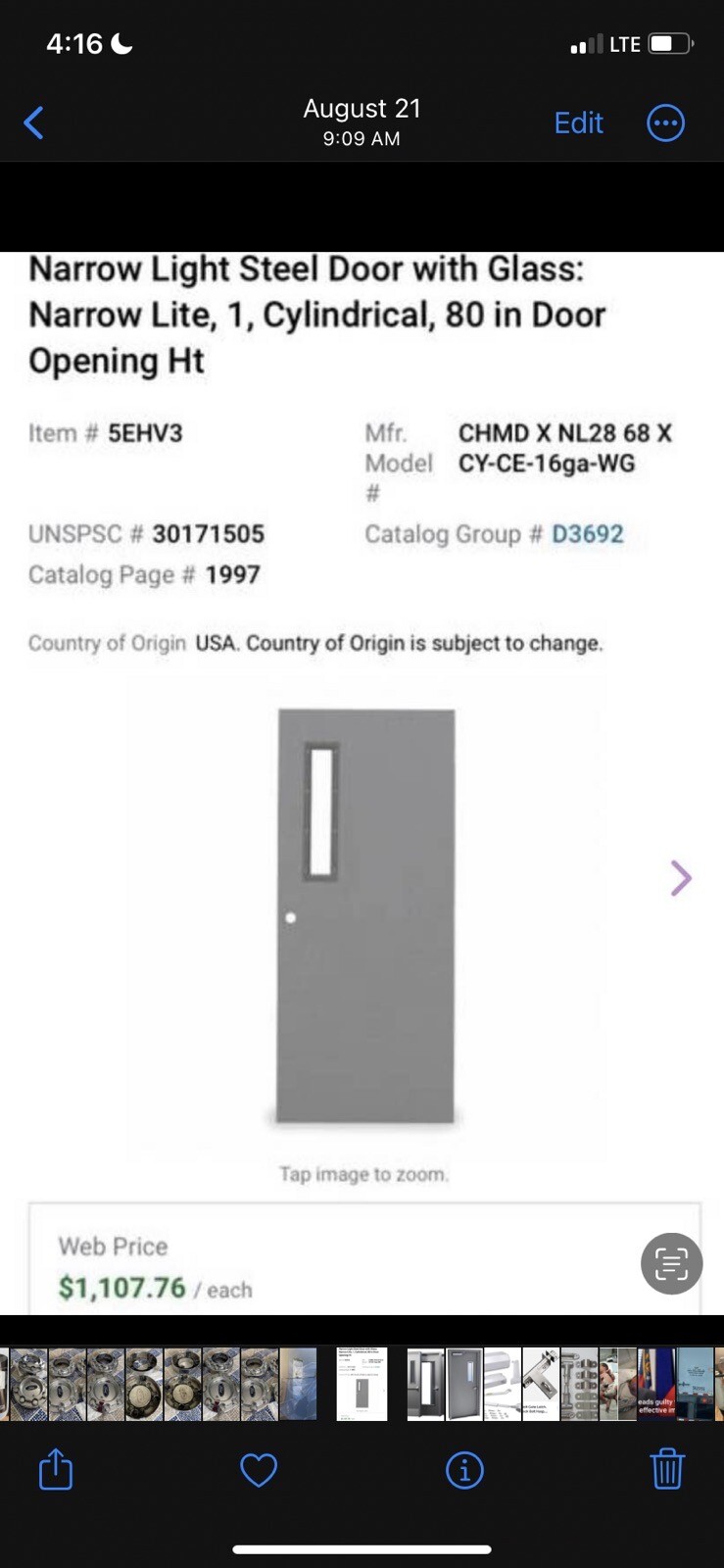 Commercial Prison Door INDUSTRIAL STEEL FIRE DOORS. EXCELLENT CONDITION….