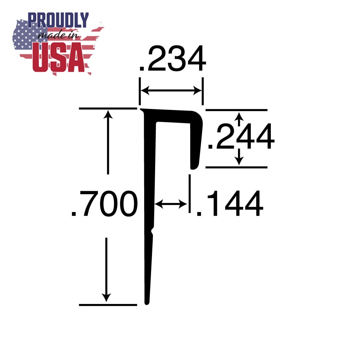 Outwater Aluminum J Channel Fits Material 1/8 to 5/32 Inch Thick Clear Anodized