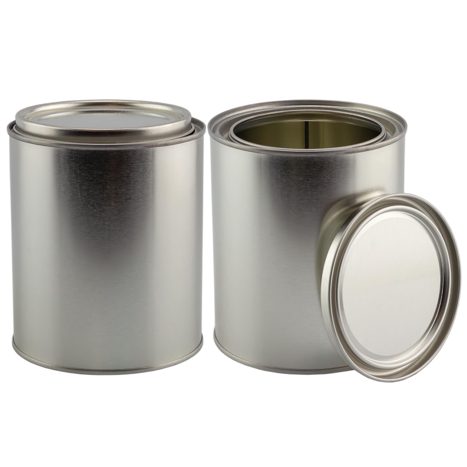 Cornucopia Brands Empty Quart Paint Cans with Lids 2 Count (Pack of 1), Gray