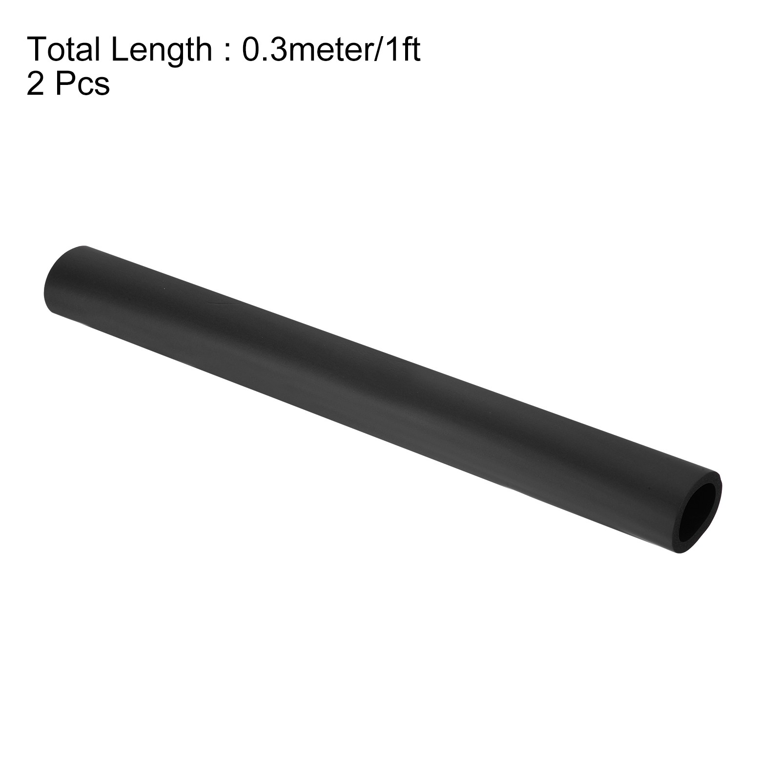 2pcs 0.3 Meter/1ft Pipe Insulation Tube 25mm ID 35mm OD Foam Tubing, Black