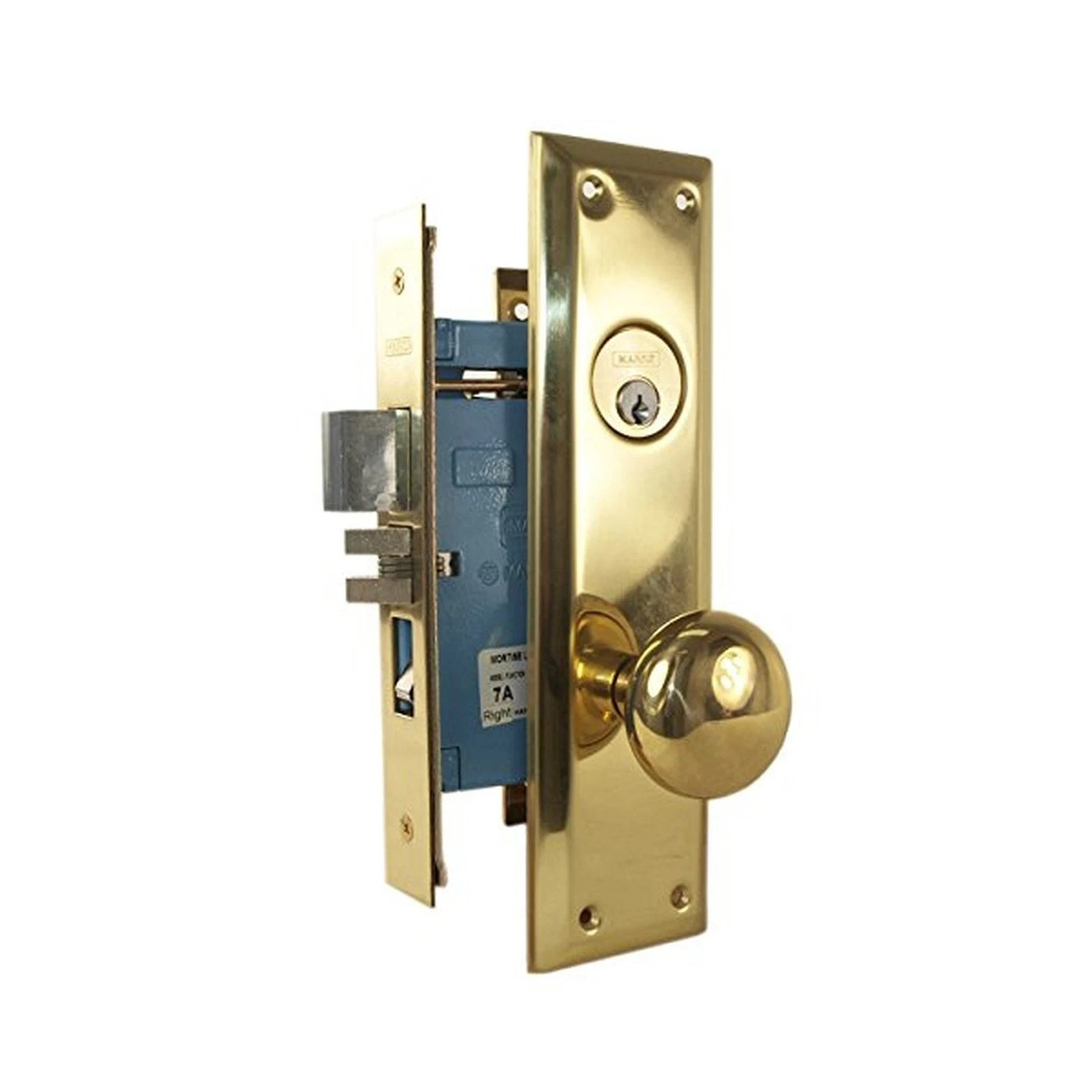 Marks 71A/3 Right Hand Polished Brass Entry Mortise Lockset
