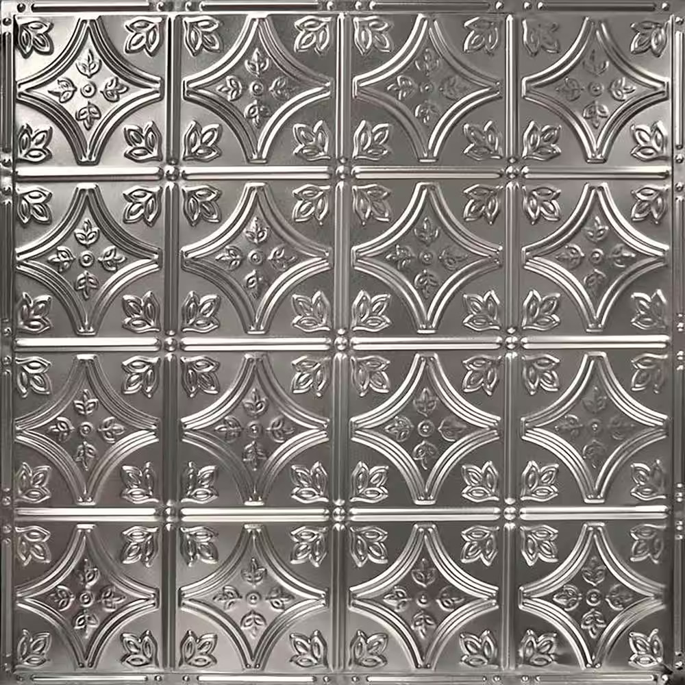 Pattern #3 Stainless Steel 2ft X 2ft Nail up Tin Ceiling Tile (20 Sq. Ft./Case)