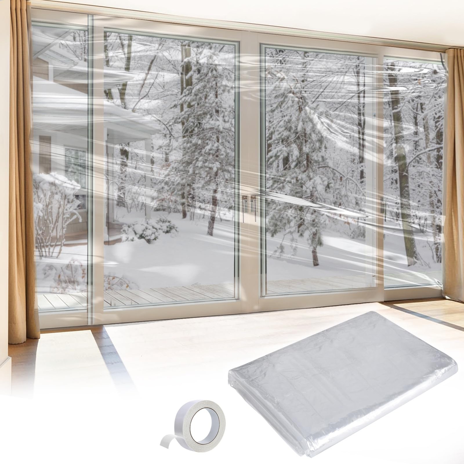 Patio Door Window Insulation for Winter – 87 × 118 in Thicken Sealing Plastic…