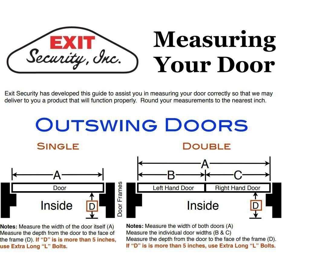 Exit Security SB-01-0072 Security Bar for 72″ Outswing Double Door