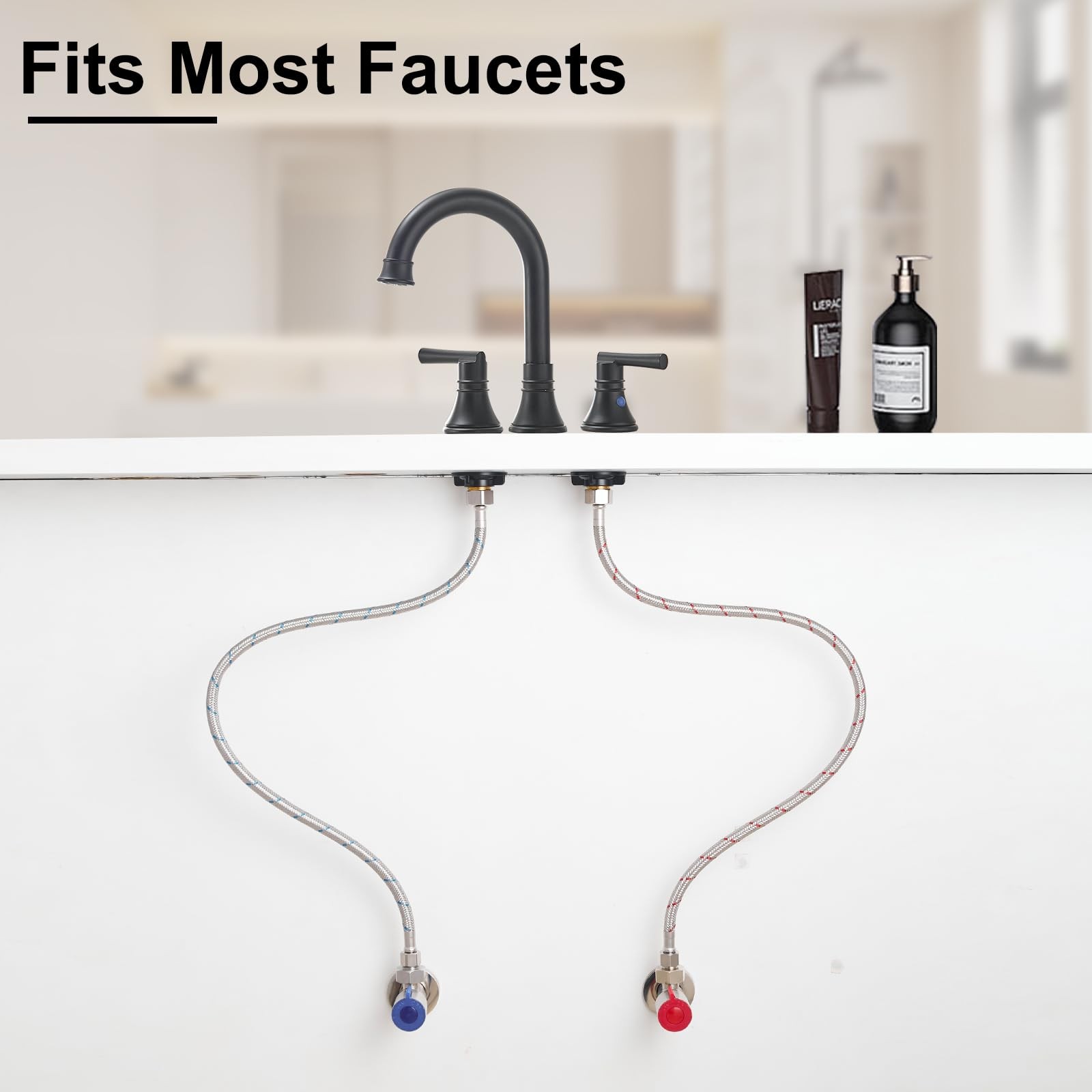 BATHLAVISH 24″ Length Faucet Supply Lines 3/8″ Comp x M10 24 Inch, 24 Inch