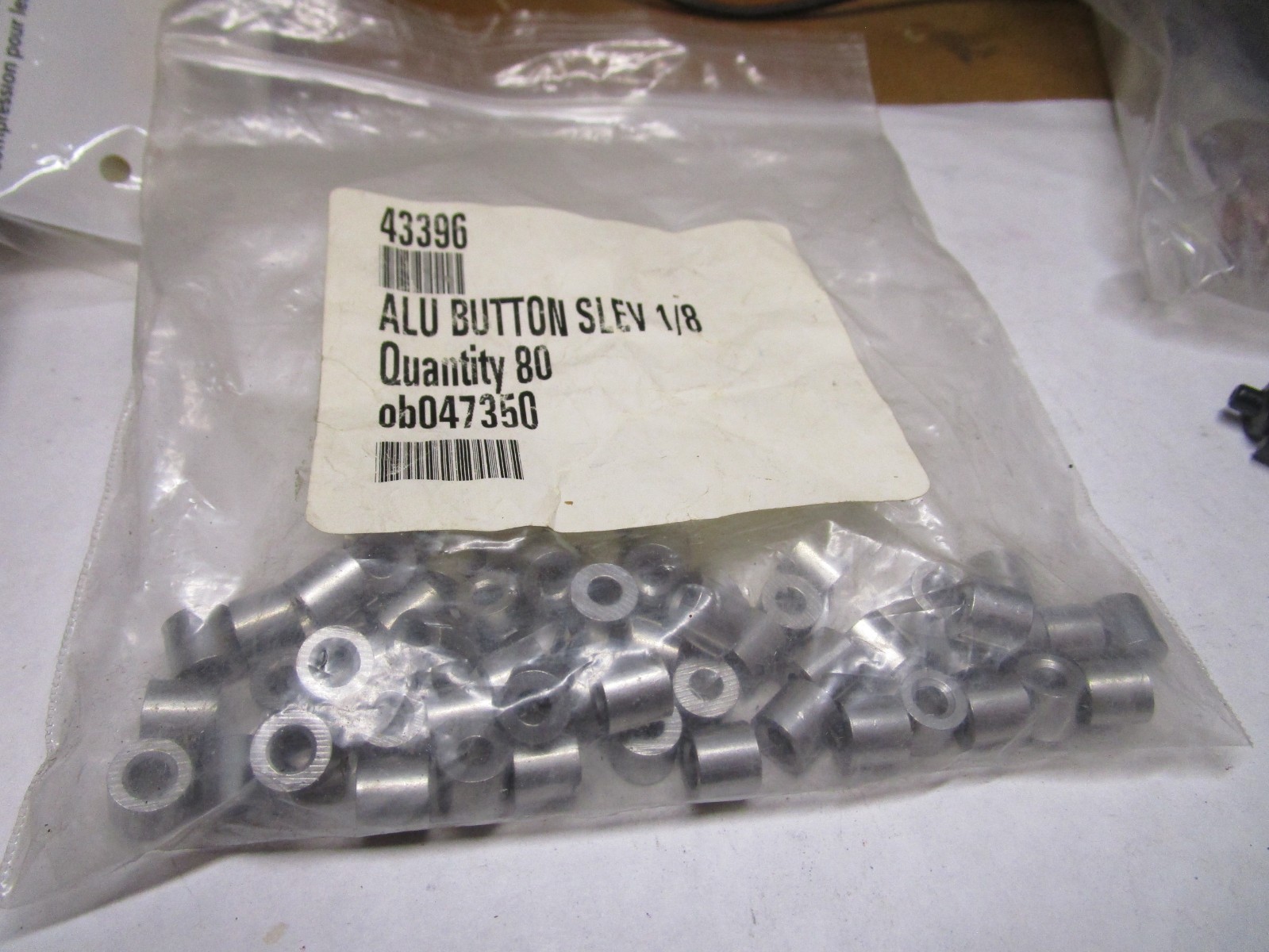 1/8″ x 5/16″ Aluminum Button Sleeve QTY 80
