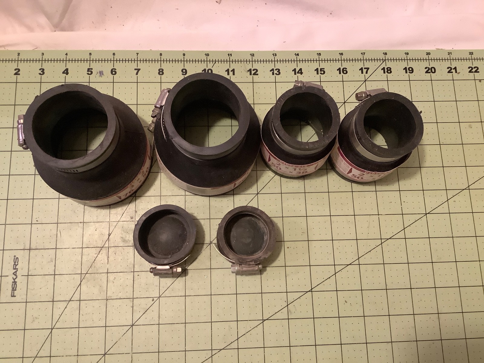 Lot of 6 Fernco Flexable Rubber Fittings for Cast Iron, PVC, Copper FREE SHIP