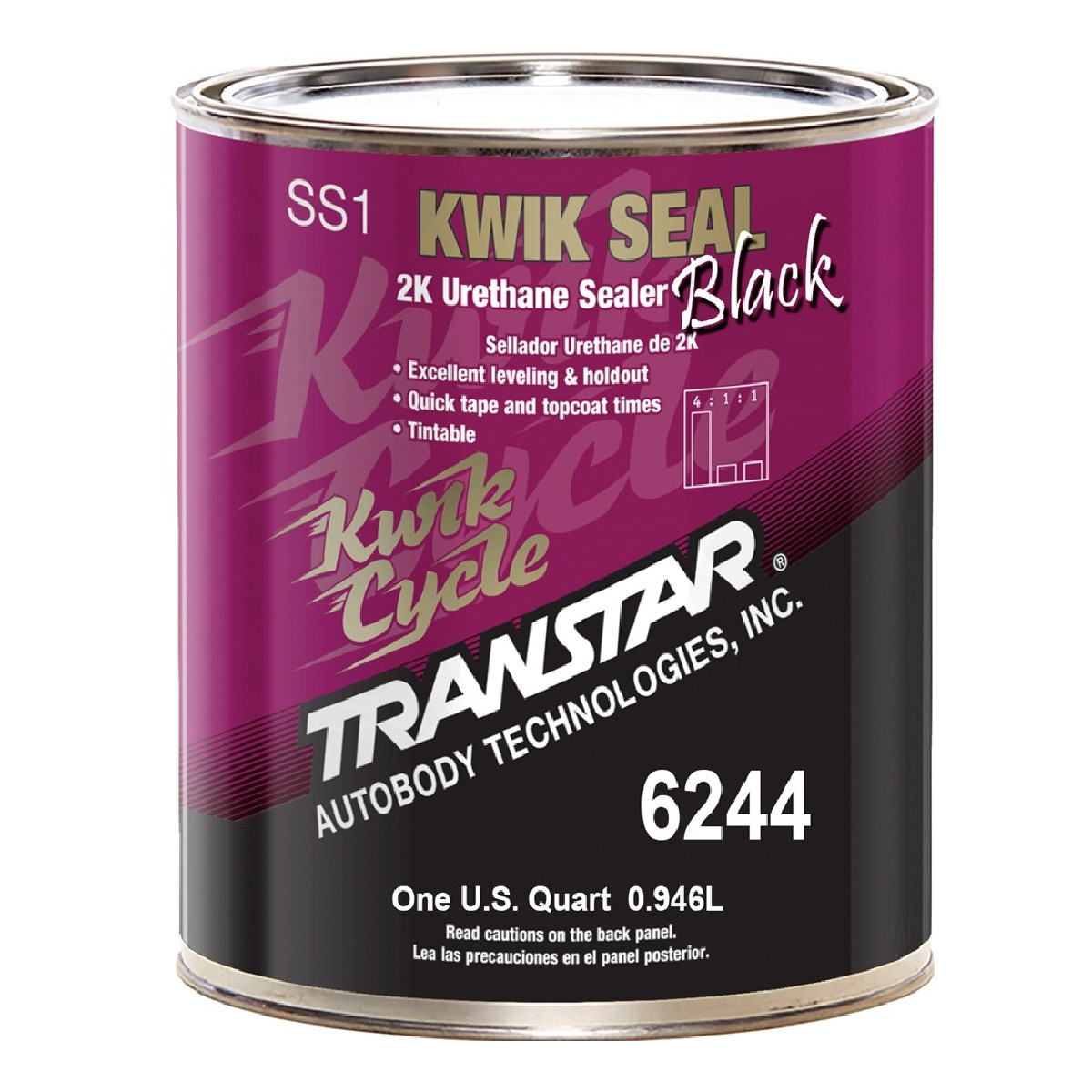 Transtar Autobody Products 6244 – Kwik Seal 2K Urethane Sealer – 1 qt Can – Bla
