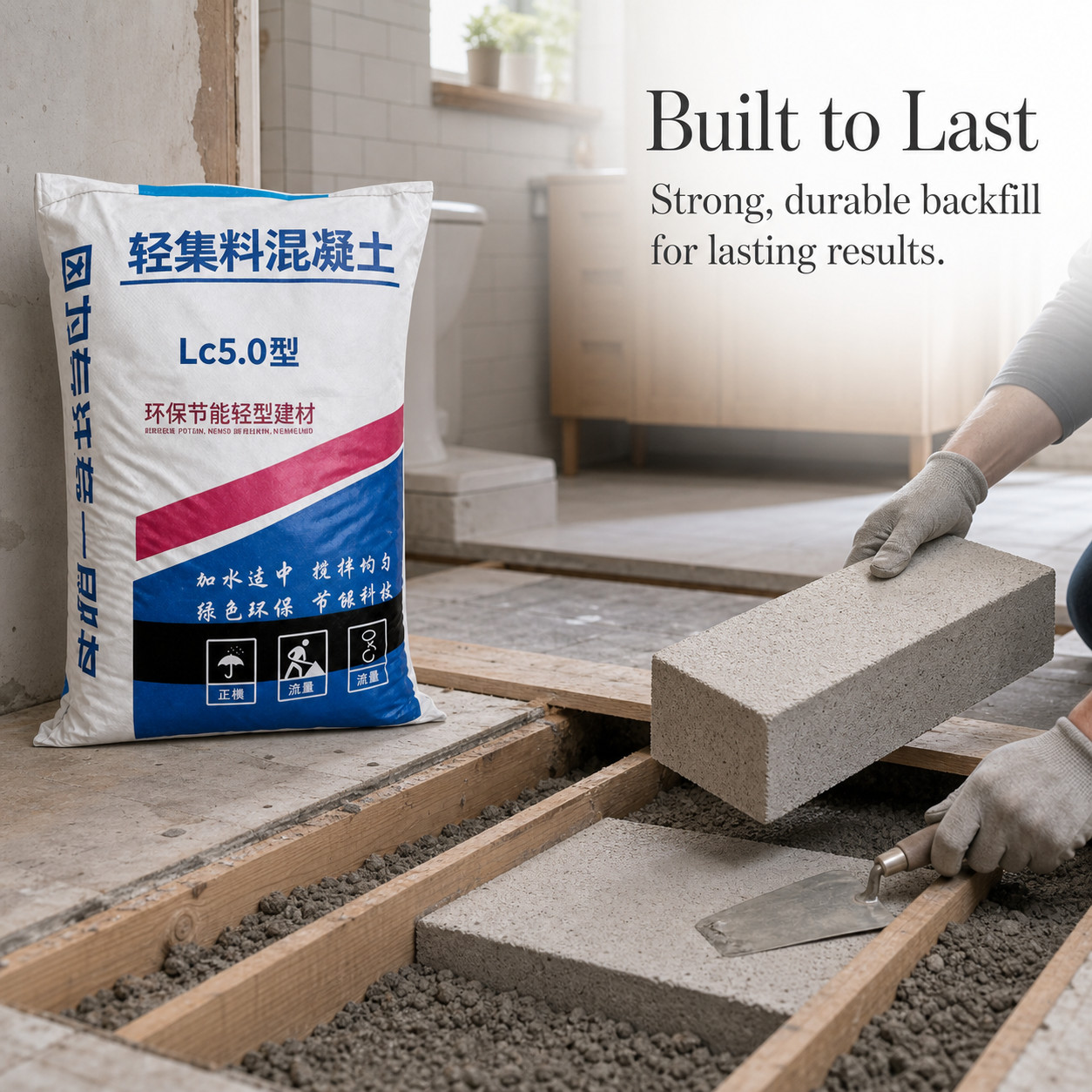 Lightweight Concrete Floor Underlayment for Construction, for Flooring