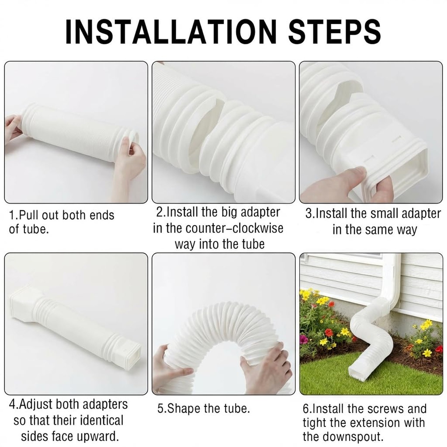 1 Pack Gutter Downspout Extensions for Rainwater Drainage, 4” Diameter Thi