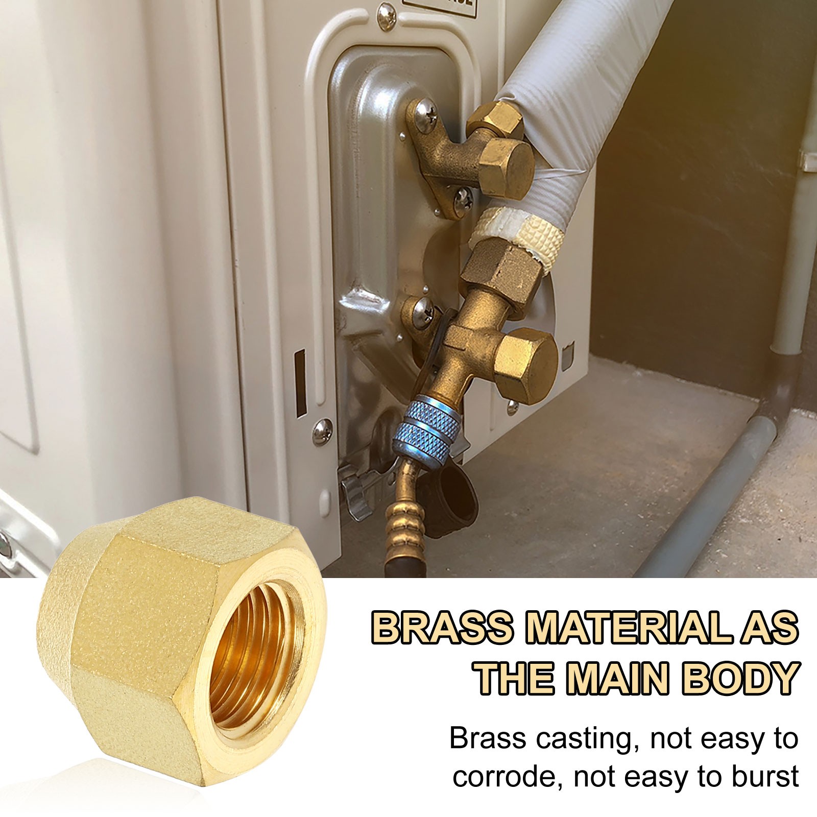 4Pcs 5/8″ Tube OD Brass Flare Cap 7/8″-14 UNF Female Thread SAE Pipe Fitting
