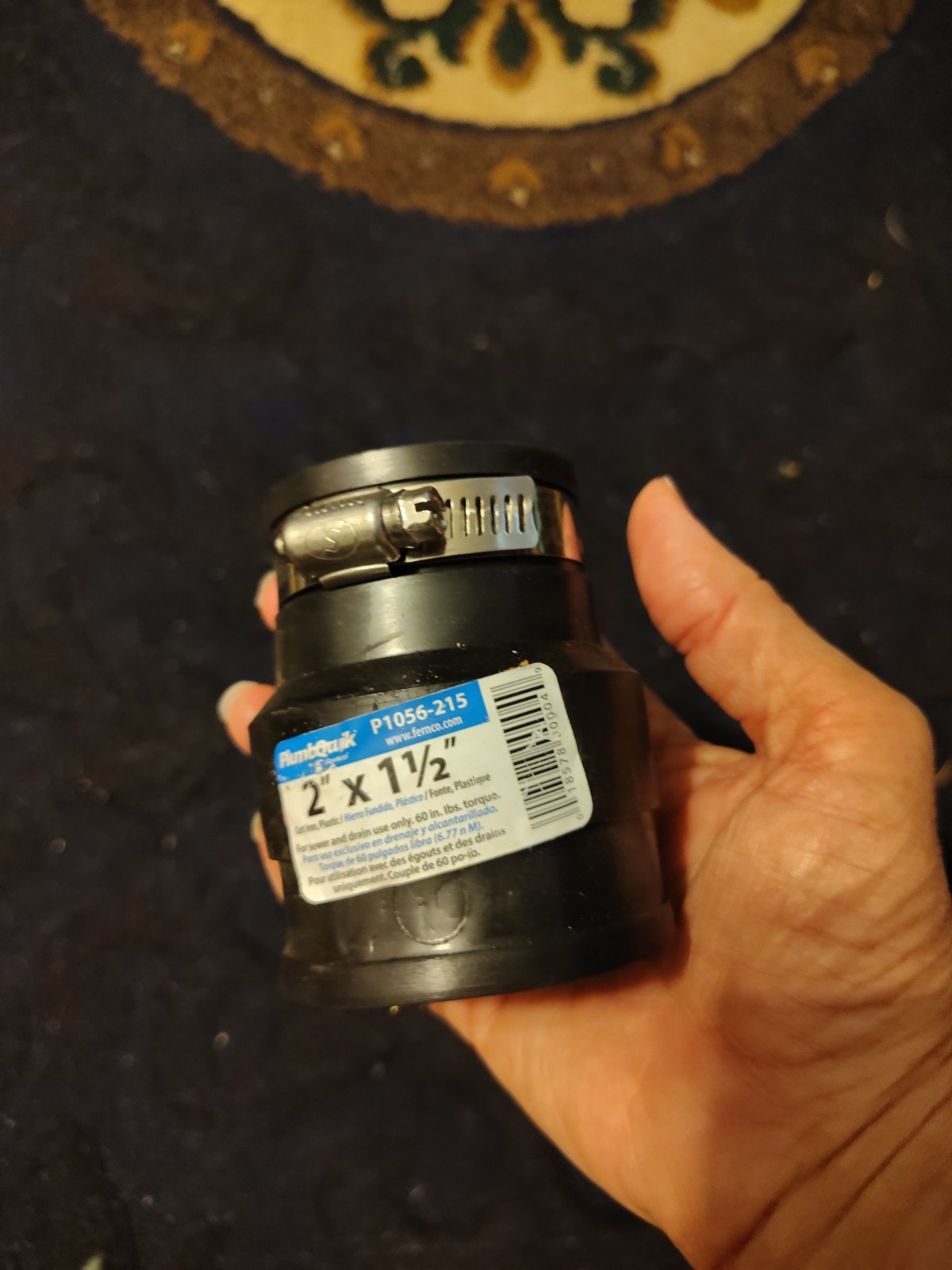 Fernco 2 In. x 1-1/2 In. Flexible PVC Coupling P1056-215 Fernco P1056-215