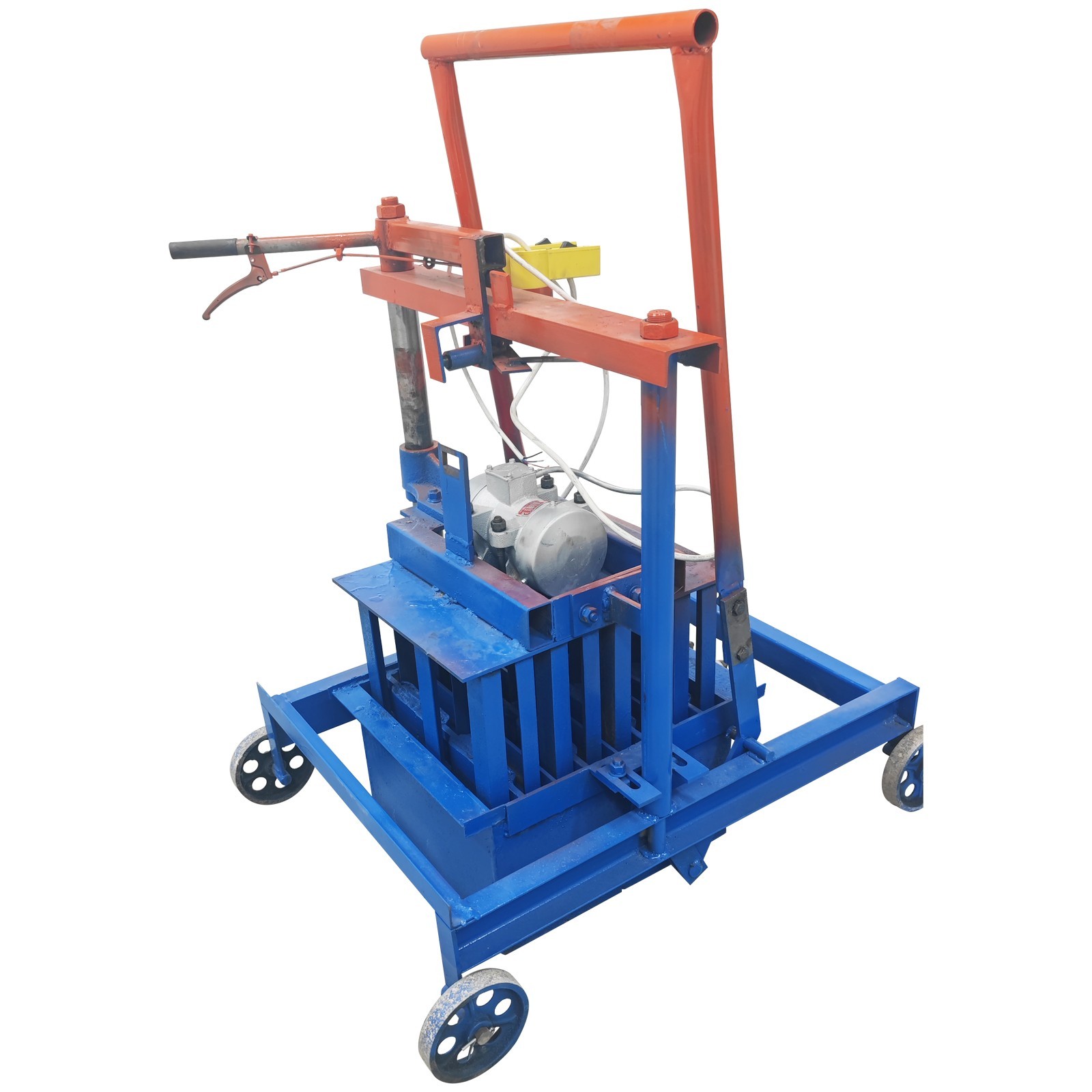 Hand-propelled Hollow Brick Maker 220V H4 4 Blocks Per Cycle Soil Block Former