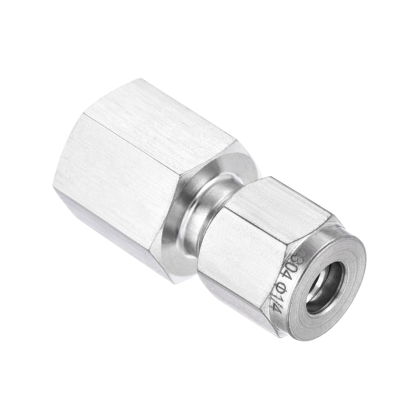 Compression Tube Fitting 1/4NPT Female Thread x 1/4″ Tube OD 304 Stainless Steel