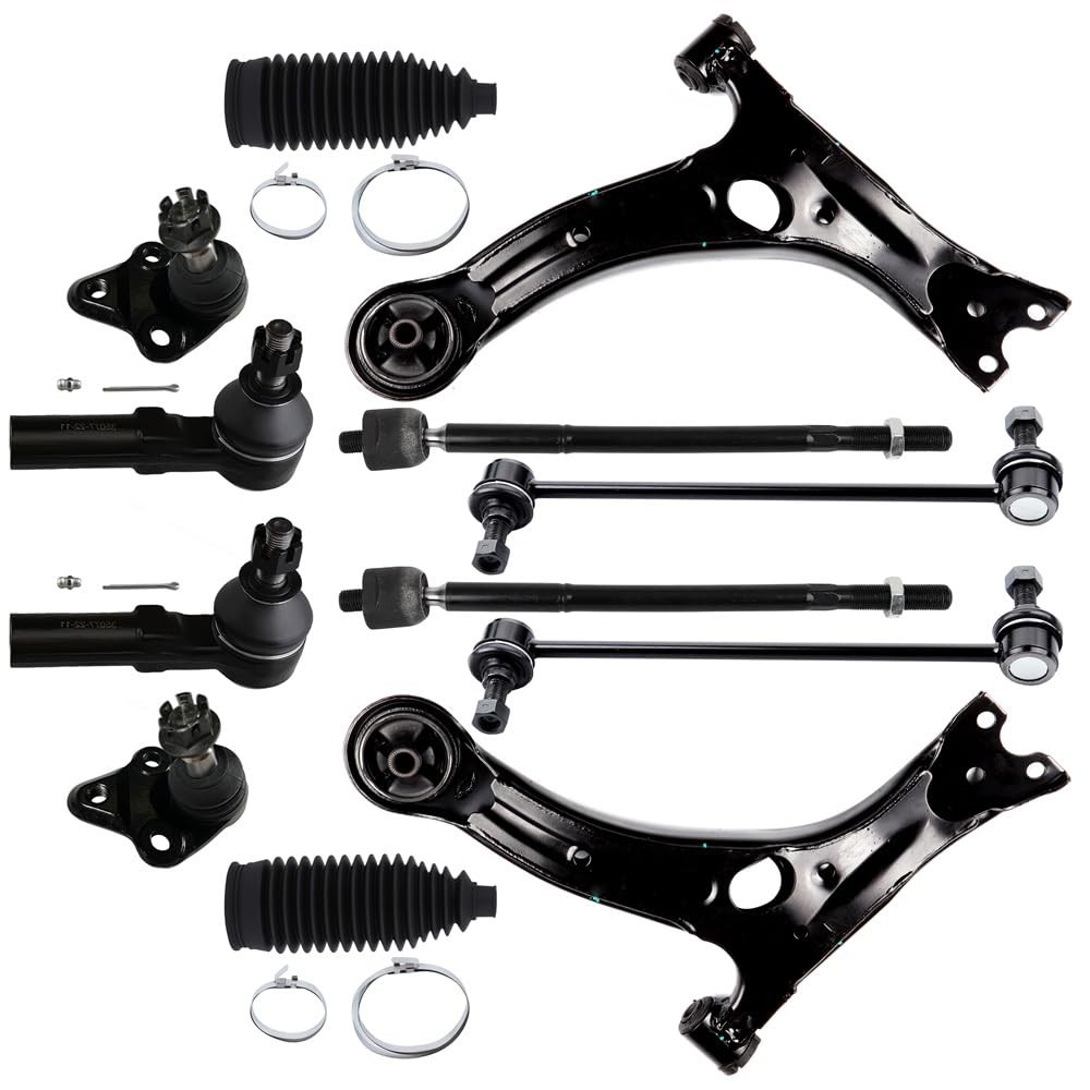12PCS Front Control Arm Kit for 2009-2013 Corolla Ball Joint Tie Rod Sway Link