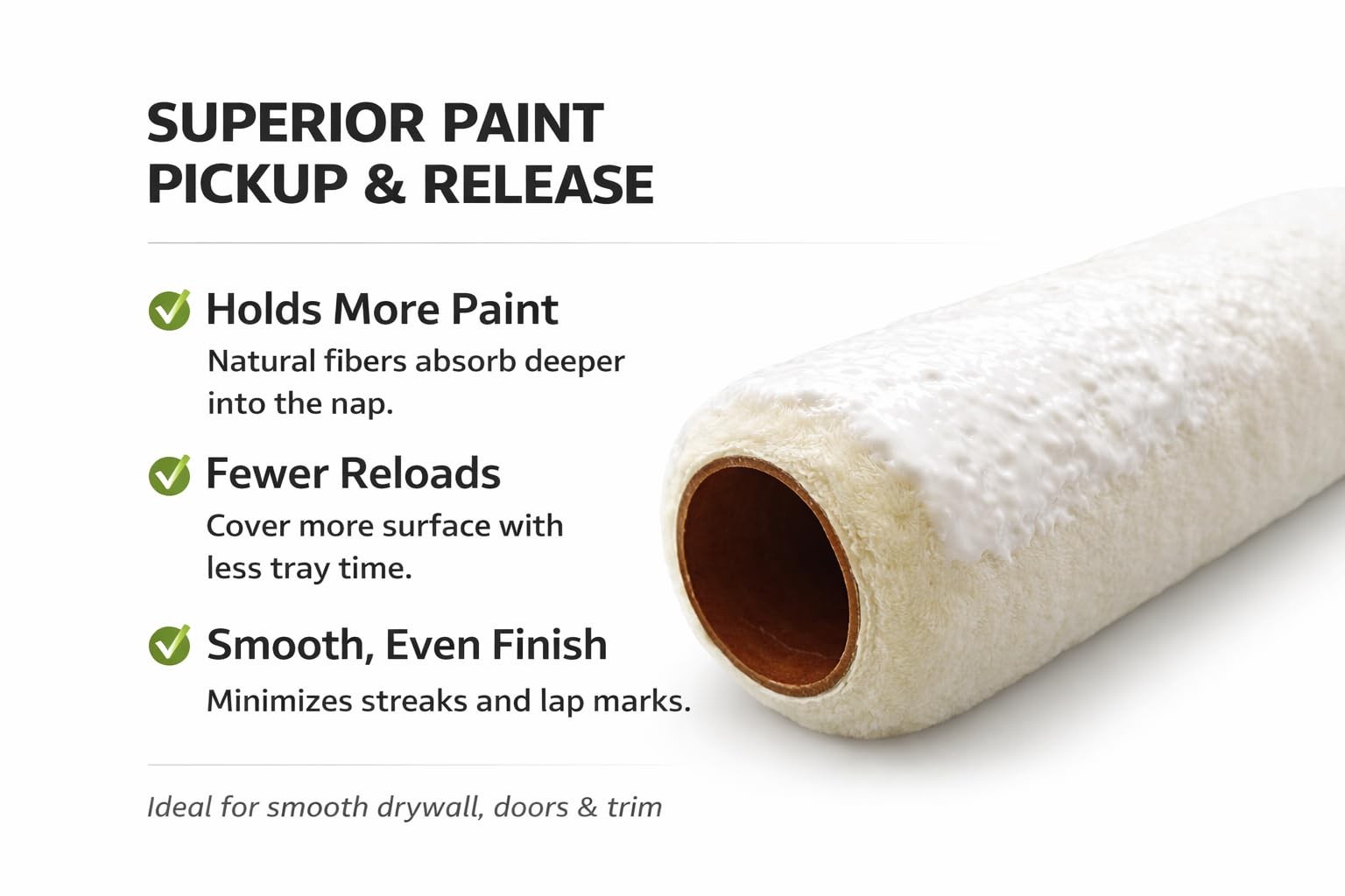 Tru-Lamb 9″ Lambskin Paint Roller Covers – 100% Natural 9 x 3/8″,