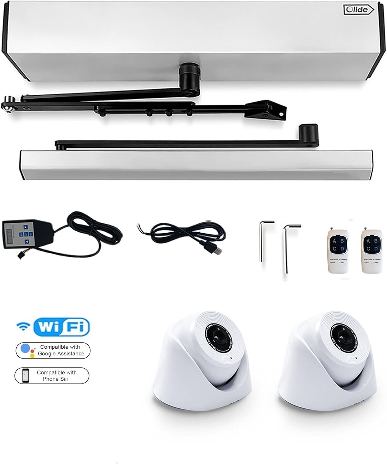 Automatic Swing Touch Free Motion Sensor Door Opener with Two Silver AI Sensors