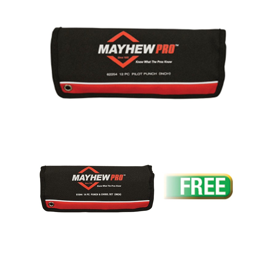 Mayhew MAY-81283 12 Pc. Pro Pilot Punch W/free 14 Pc. Pro Punch & Chisel Set