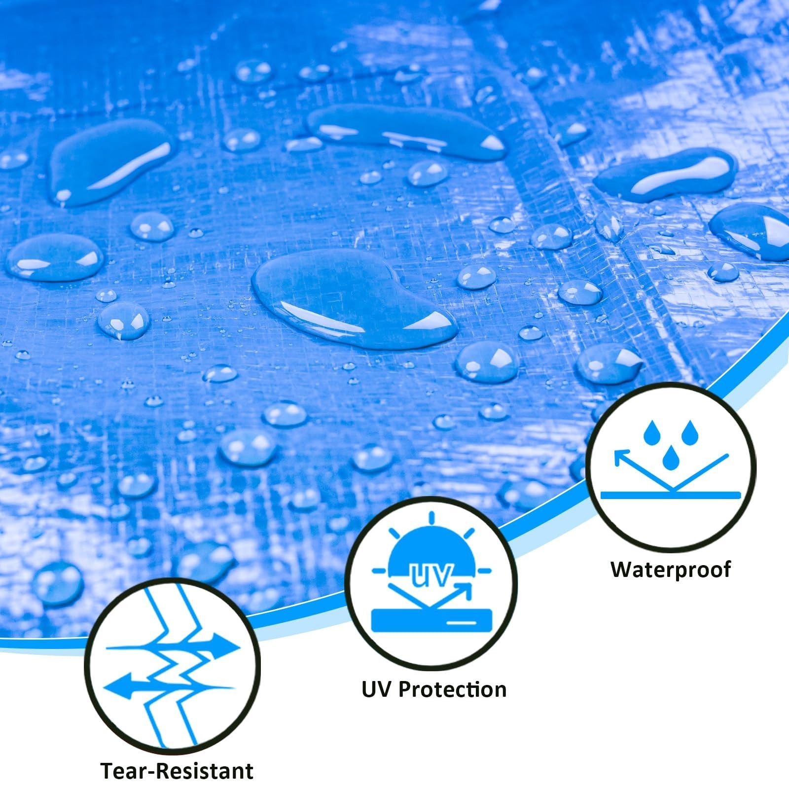 Heavy Duty Waterproof Tarp 10×10 FT, 6 Mil Thick Tarpaulin Cover with Reinfor…